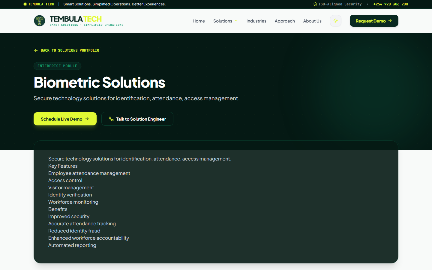TemID — Biometric Solutions & Access Control Screenshot 1